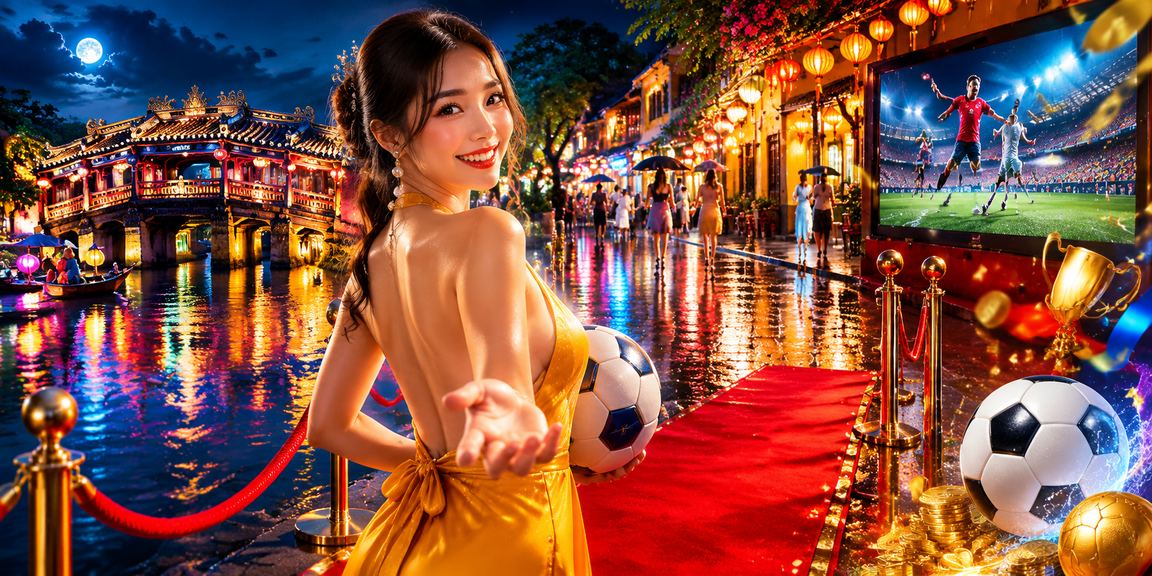Khung cảnh cá cược thể thao đêm tại Hội An, Việt Nam